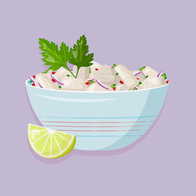 Dibujado a mano ilustración de ceviche