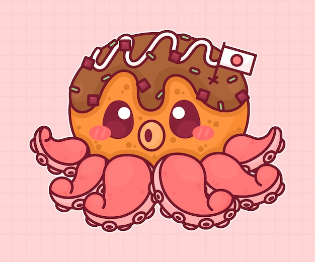 Dibujado a mano ilustración de comida japonesa de diseño plano