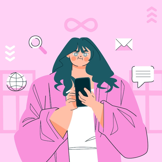 Dibujado a mano ilustración de desplazamiento sin fin