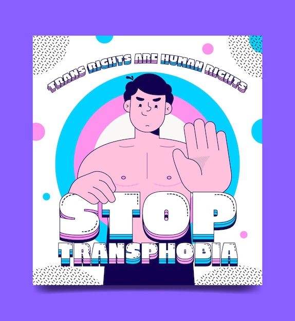 Dibujado a mano ilustración de detener la transfobia