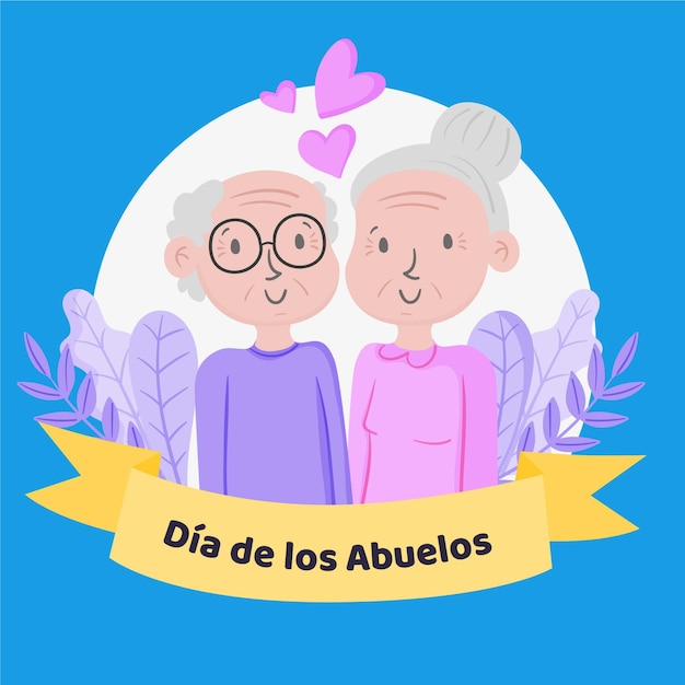 Dibujado a mano ilustración dia de los abuelos