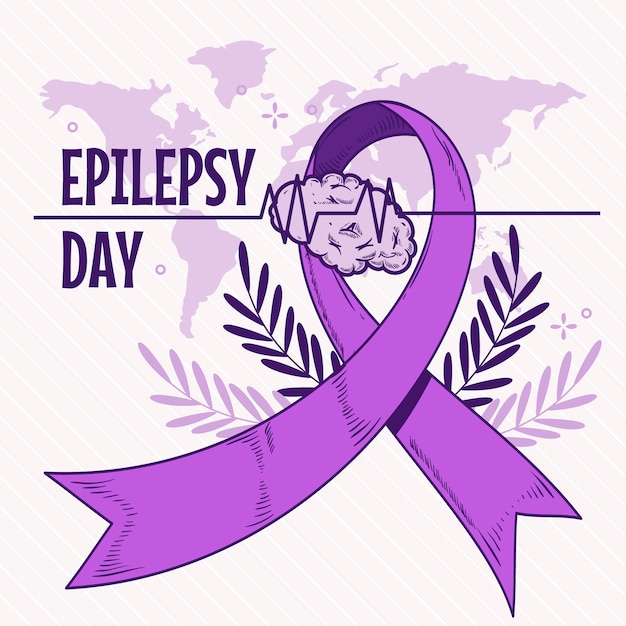 Vector dibujado a mano ilustración del día de la epilepsia