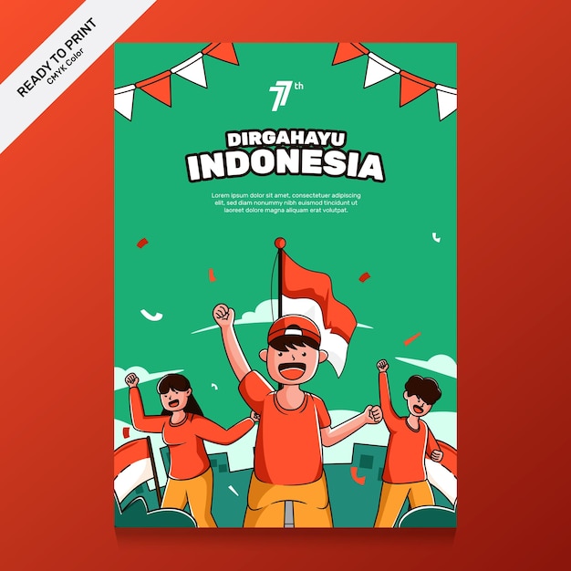 Vector dibujado a mano ilustración del día de la independencia de indonesia