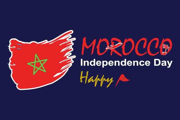 Dibujado a mano ilustración del día de la independencia de marruecos