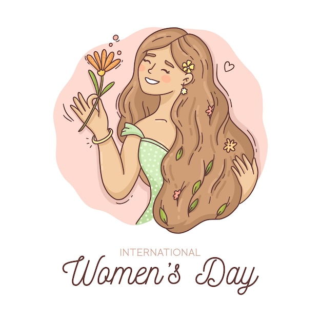 Dibujado a mano ilustración del día internacional de la mujer