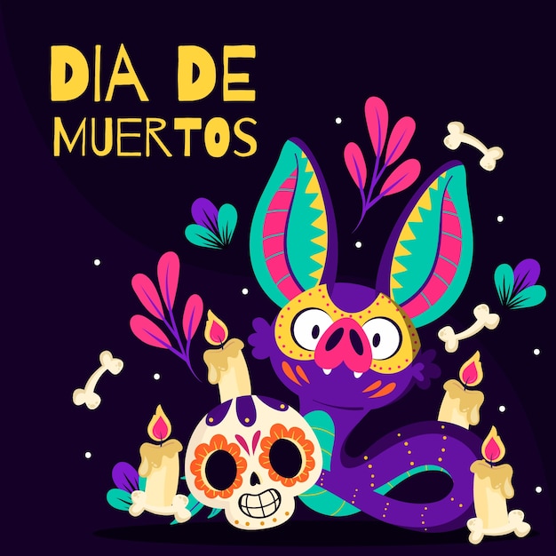 Dibujado a mano ilustración dia de muertos