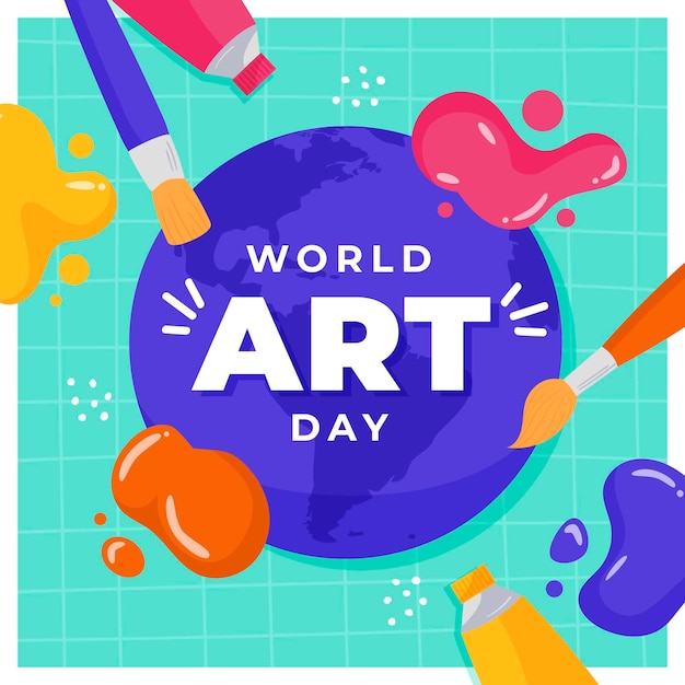 Vector dibujado a mano ilustración del día mundial del arte