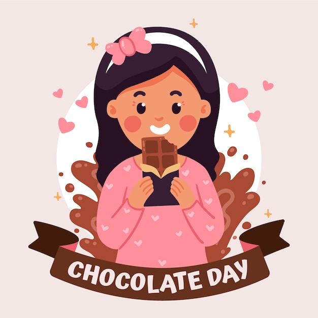 Dibujado a mano ilustración del día mundial del chocolate