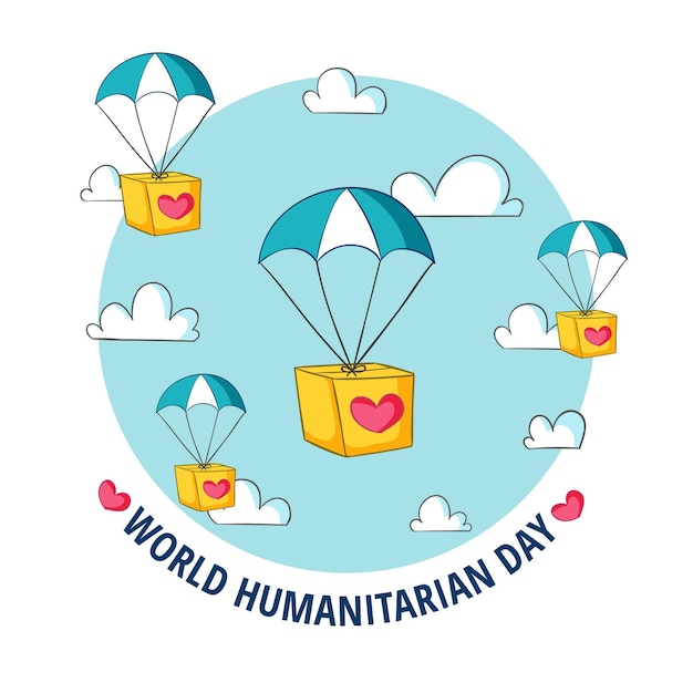 Vector dibujado a mano ilustración del día mundial humanitario