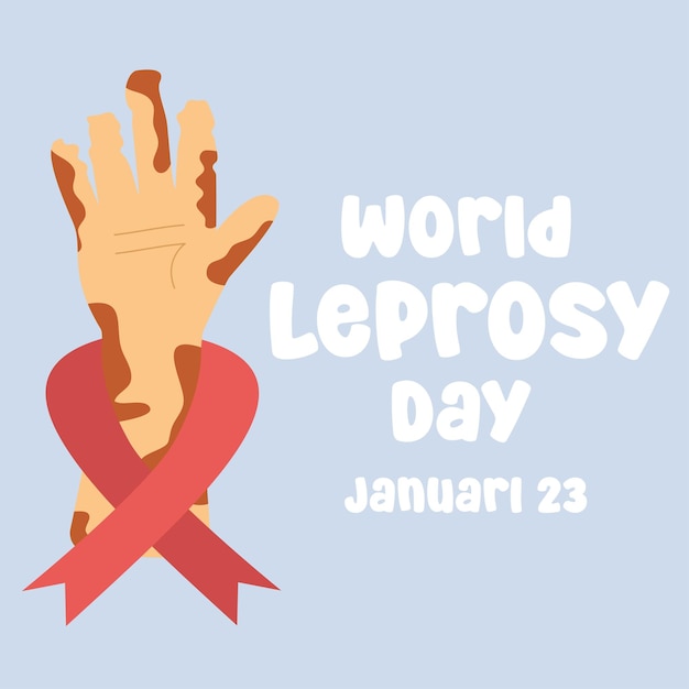 Vector dibujado a mano ilustración del día mundial de la lepra