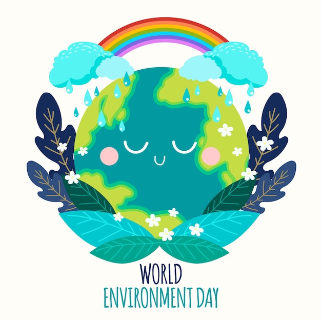 Dibujado a mano ilustración del día mundial del medio ambiente