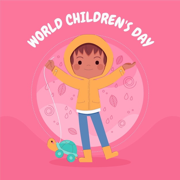 Dibujado a mano ilustración del día mundial del niño plano