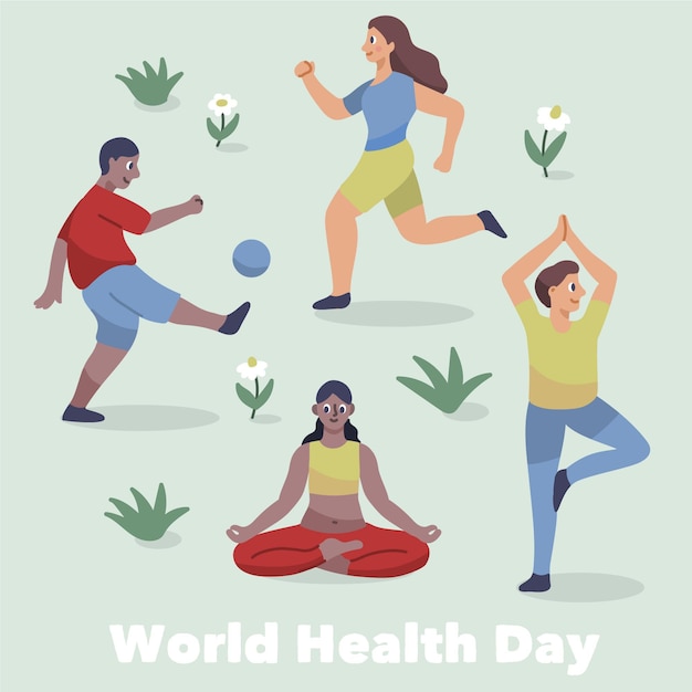 Dibujado a mano ilustración del día mundial de la salud