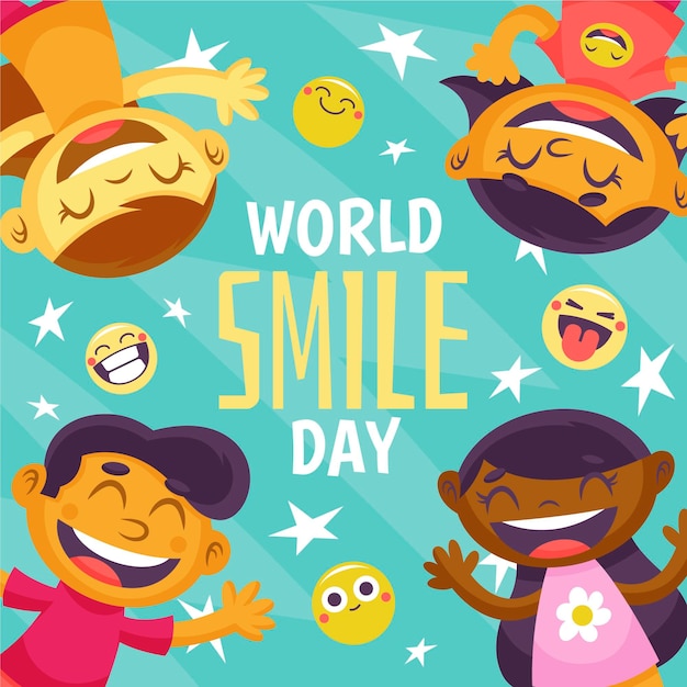 Dibujado a mano ilustración del día mundial de la sonrisa del mundo