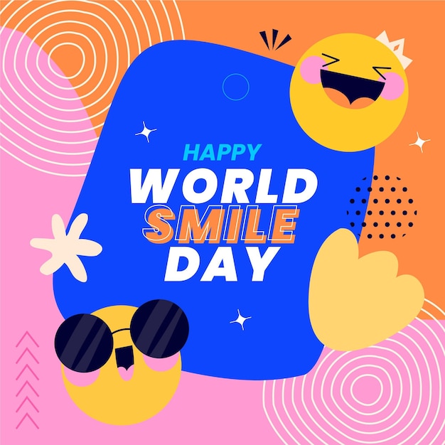 Dibujado a mano ilustración del día mundial de la sonrisa del mundo