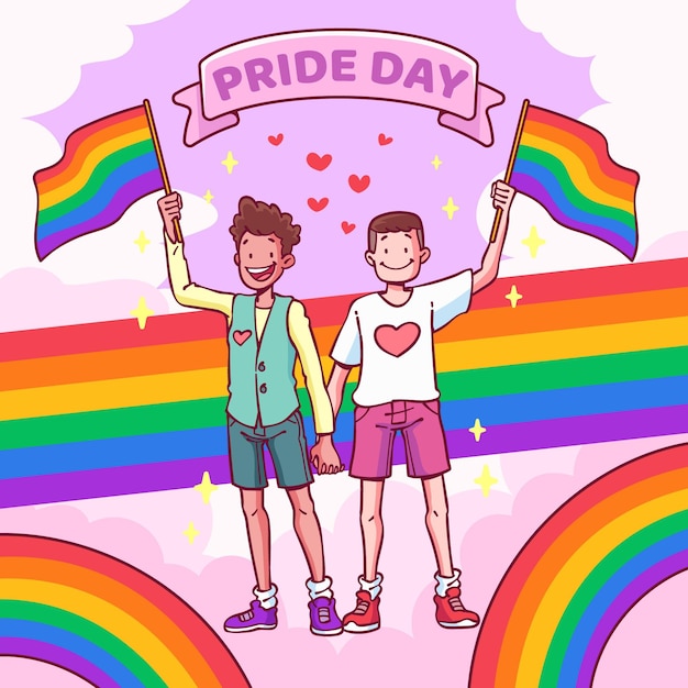 Dibujado a mano ilustración del día del orgullo