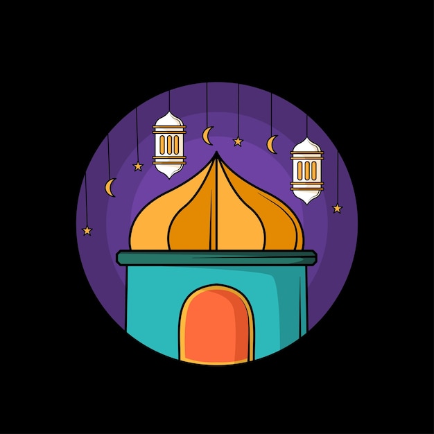 Dibujado a mano ilustración de diseño de eid mubarak