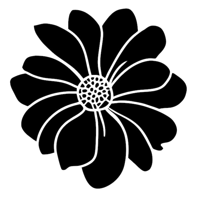Dibujado a mano ilustración de flor simple