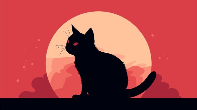 Vector dibujado a mano ilustración de gato