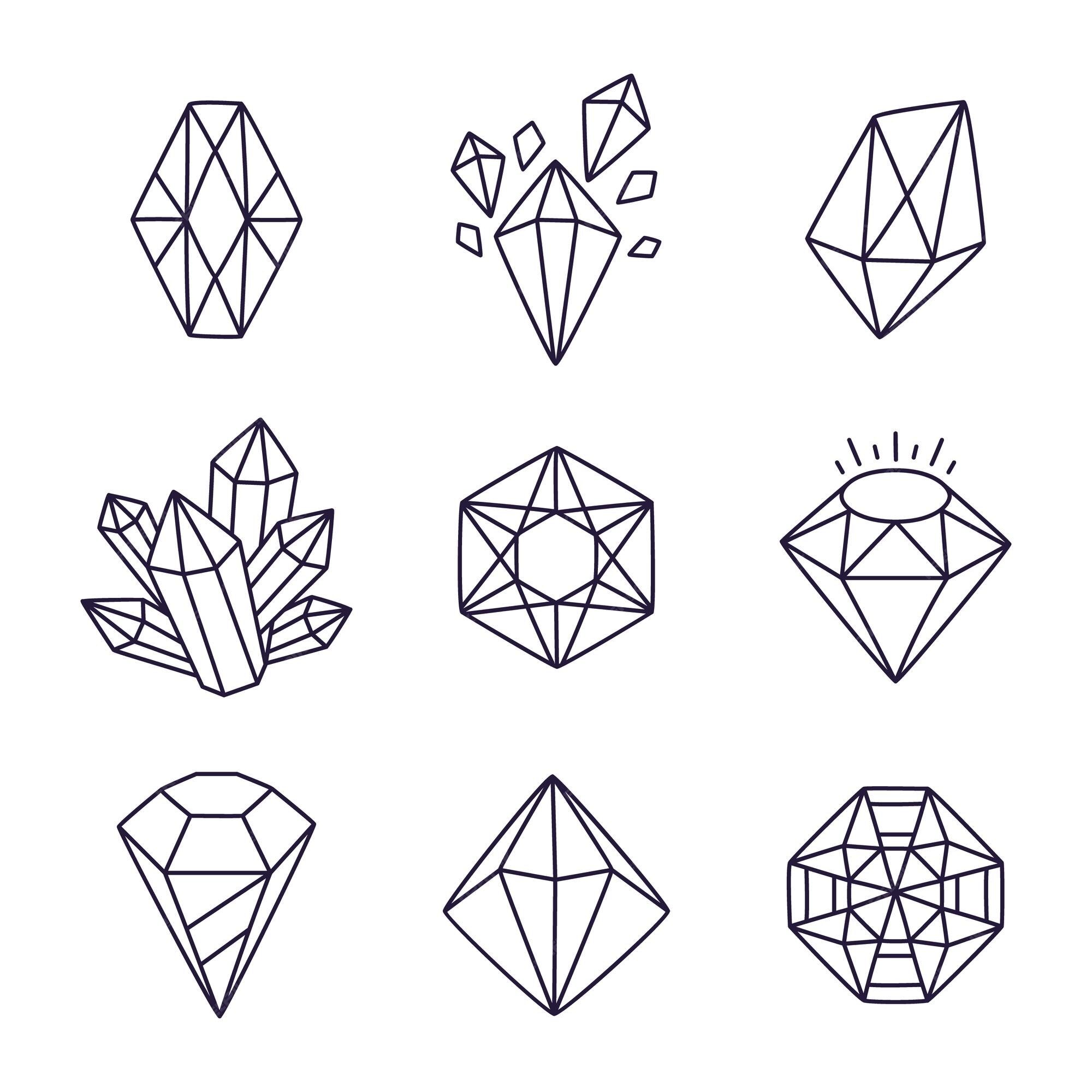 Dibujado A Mano Ilustracion De Gemas De Doodle Vector Premium
