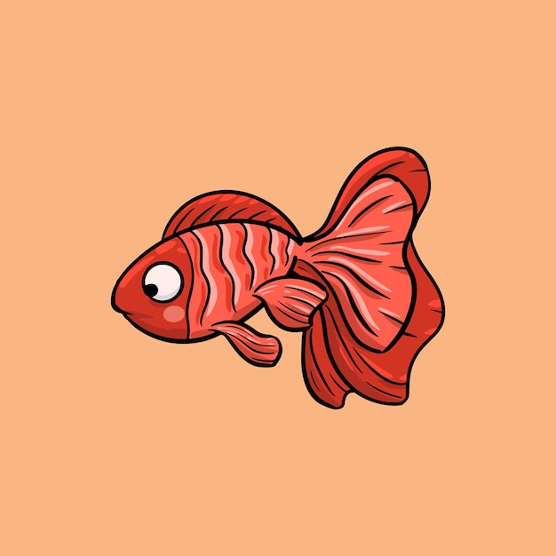 Vector dibujado a mano ilustración de guppy de dibujos animados