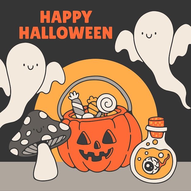 Dibujado a mano ilustración de halloween