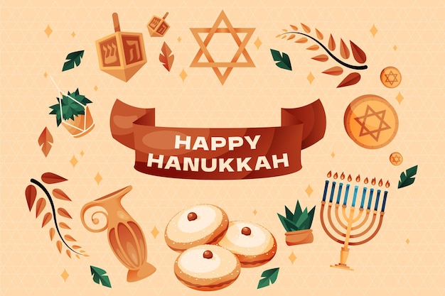 Dibujado a mano ilustración de hanukkah