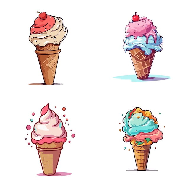 Dibujado a mano ilustración de helado