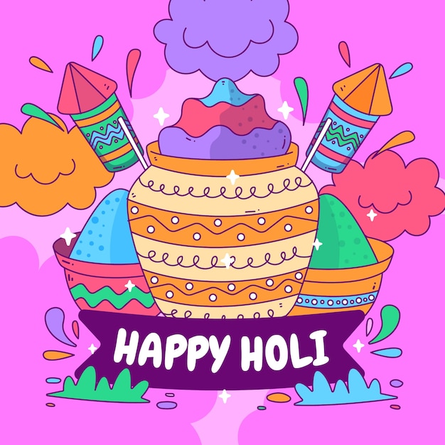 Vector dibujado a mano ilustración holi