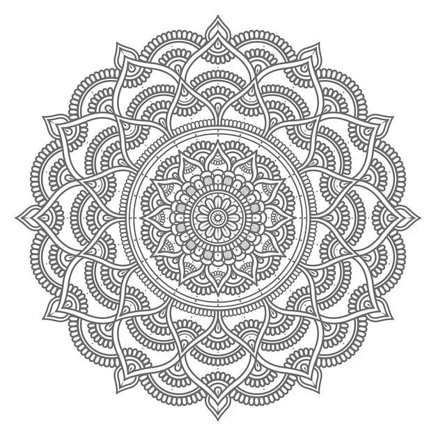 dibujado a mano ilustración de mandala de estilo de círculo