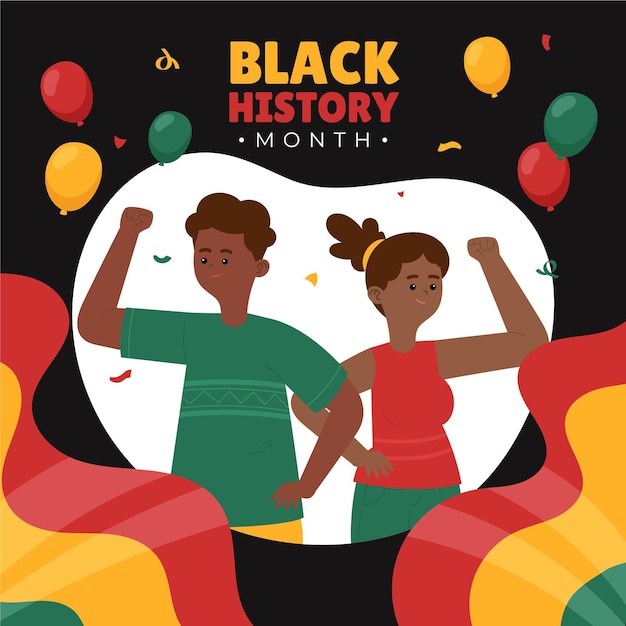 Vector dibujado a mano ilustración del mes de la historia negra