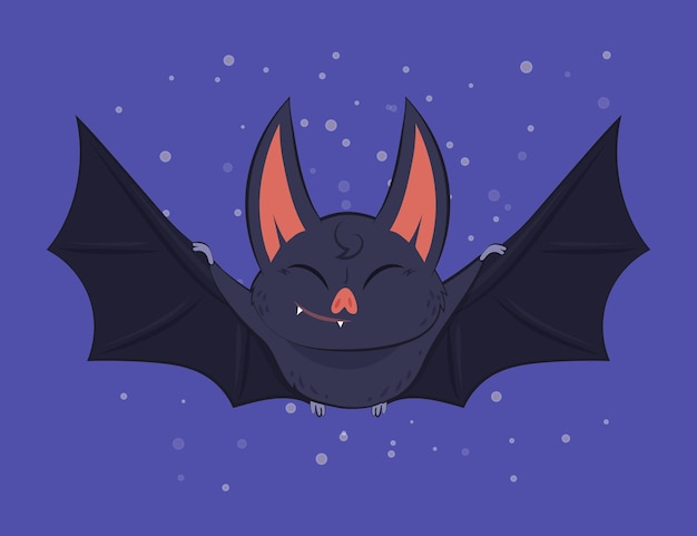 Vector dibujado a mano ilustración de murciélago de halloween