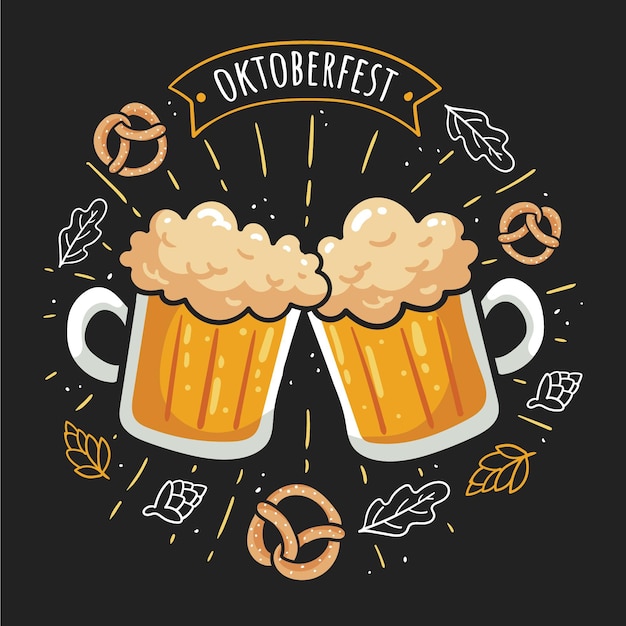 Vector dibujado a mano ilustración de oktoberfest