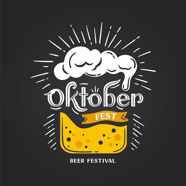 Vector dibujado a mano ilustración de oktoberfest