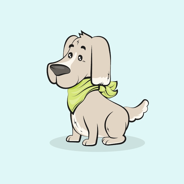 Dibujado a mano ilustración de perro pañuelo