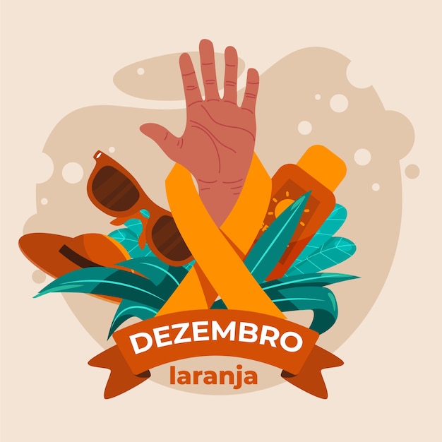 Vector dibujado a mano ilustración plana dezembro laranja