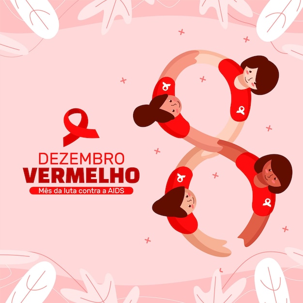 Vector dibujado a mano ilustración plana dezembro vermelho