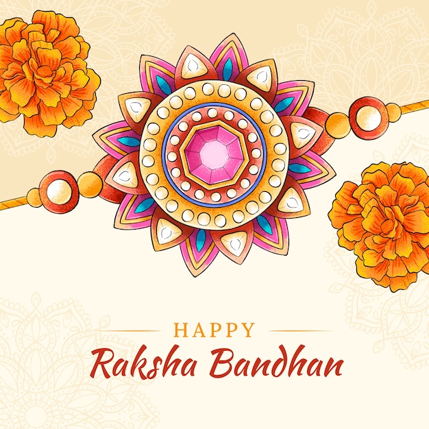Dibujado a mano ilustración de raksha bandhan