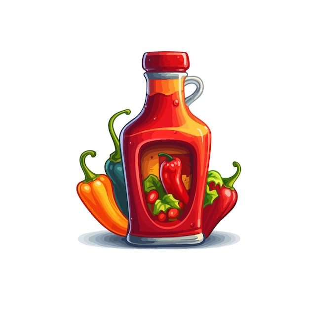 dibujado a mano ilustración de salsa de chile de dibujos animados