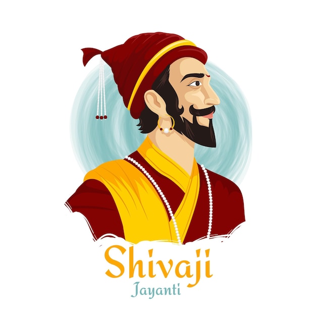 Vector dibujado a mano ilustración de shivaji jayanti