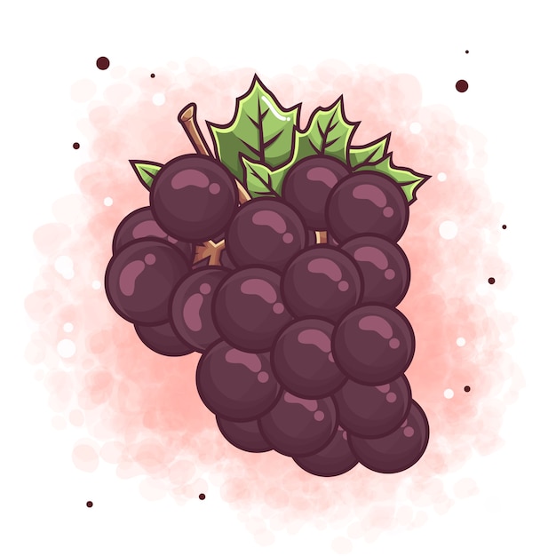 Vector dibujado a mano ilustración de uvas