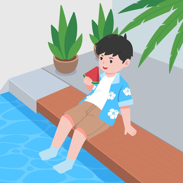 Vector dibujado a mano ilustración de verano