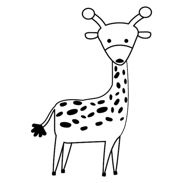 Dibujado a mano jirafa africana