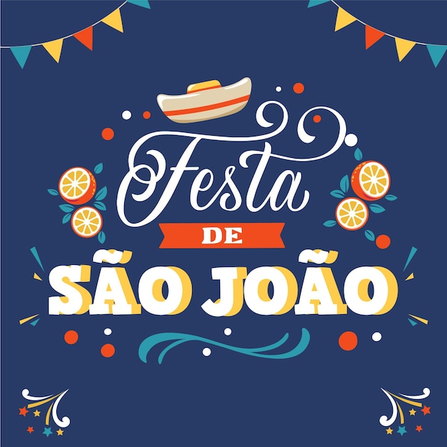 Vector dibujado a mano letras festa de sao joao