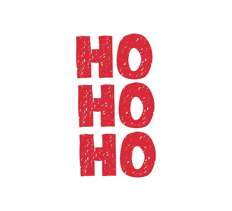 Vector dibujado a mano letras ho ho ho para pegatina postal camiseta imprimir invitación tarjeta de felicitación cartel