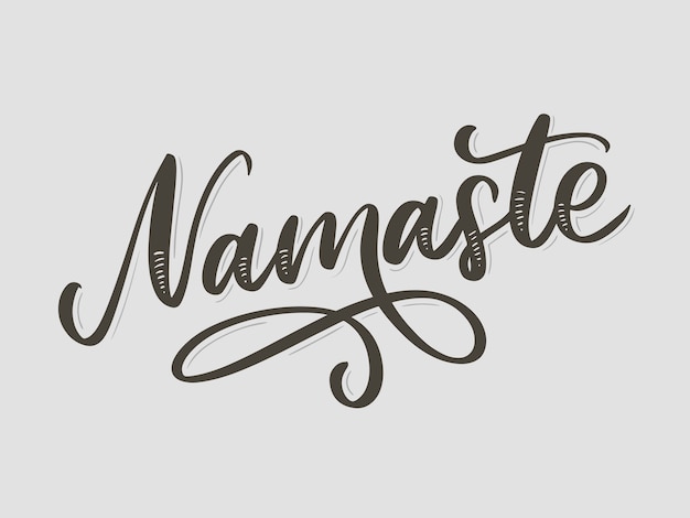 Dibujado a mano letras namaste.