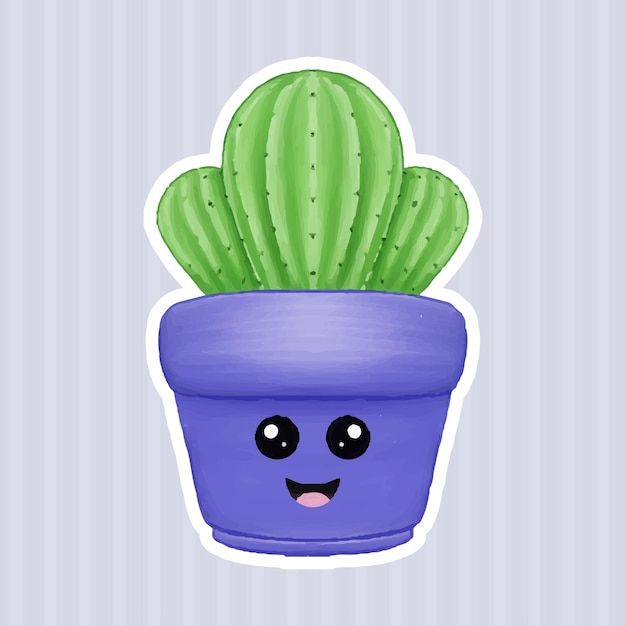 Dibujado a mano linda ilustración de cactus