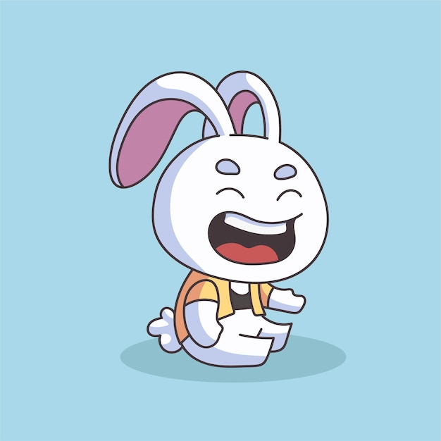 Vector dibujado a mano linda ilustración de pascua con conejito