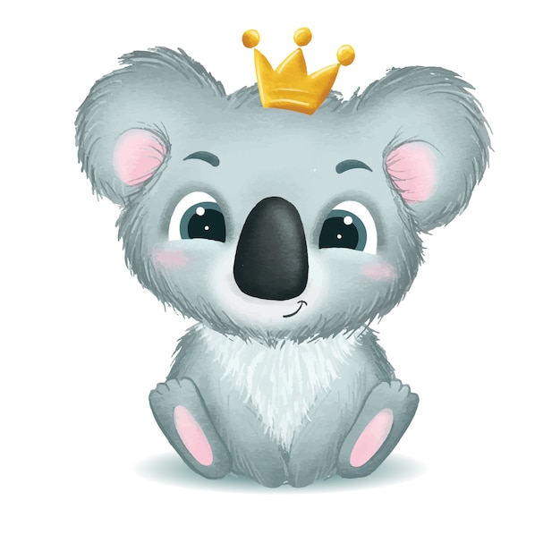 Dibujado a mano lindo bebé oso koala ilustración