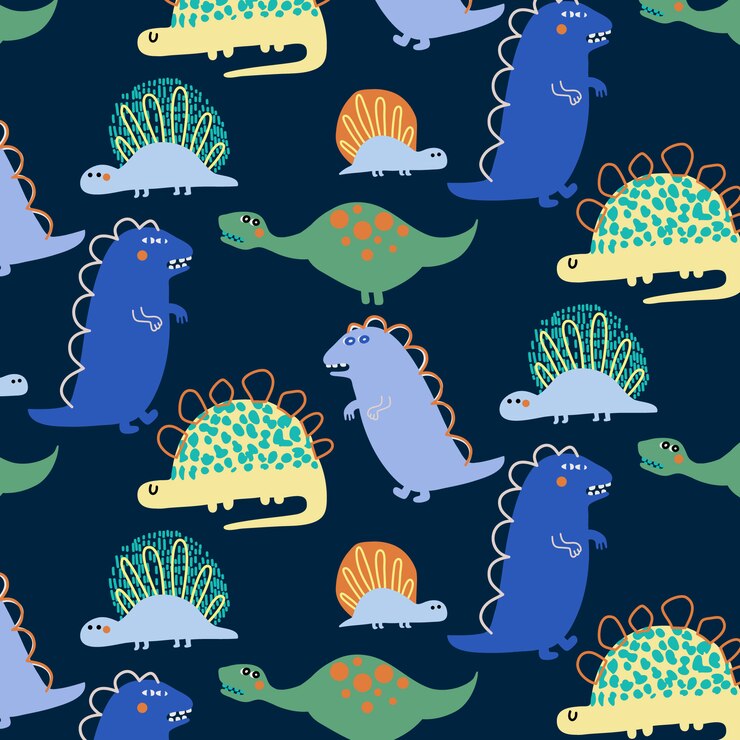 Dibujado a mano lindo fondo de dinosaurio